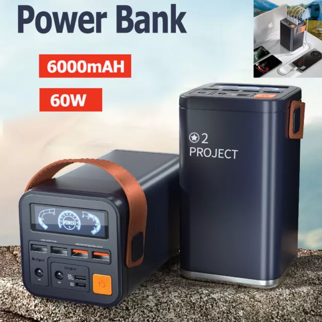 60000mAh Power Bank 30W Tragbare PowerBank Externer USB Akku Schnellladefunktion