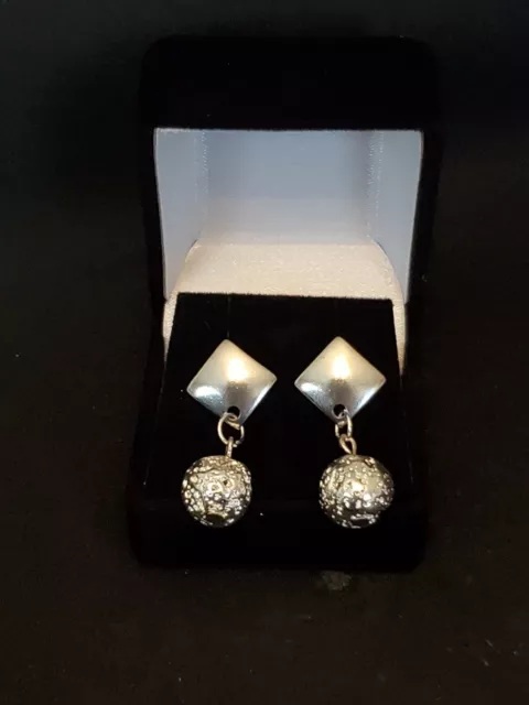 Unique and beautiful handmade silver lava stone earrings