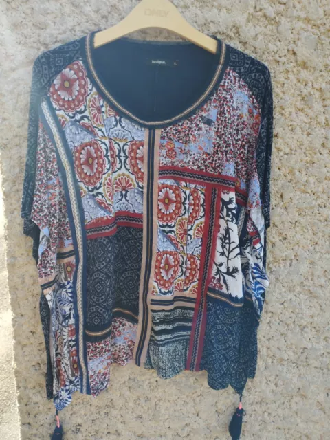 TUNIQUE HAUT FEMME CHEMISIER MARQUE Desigual Taille XL 46 48 Esprit Poncho