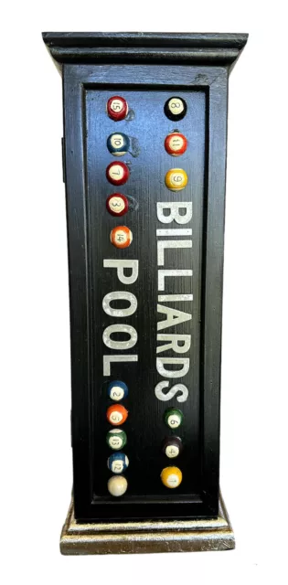 Vintage Style Pool Ball Cabinet Bar and Game Room Wood Cabinet. New Vintage Style Pool Ball Cabinet Bar and Game Room Wood Cabinet. New