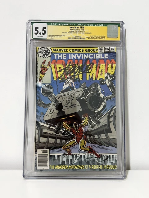 Iron Man #116 CGC 5.5 Auto Signature Signed By Stan Lee Marvel Comics.