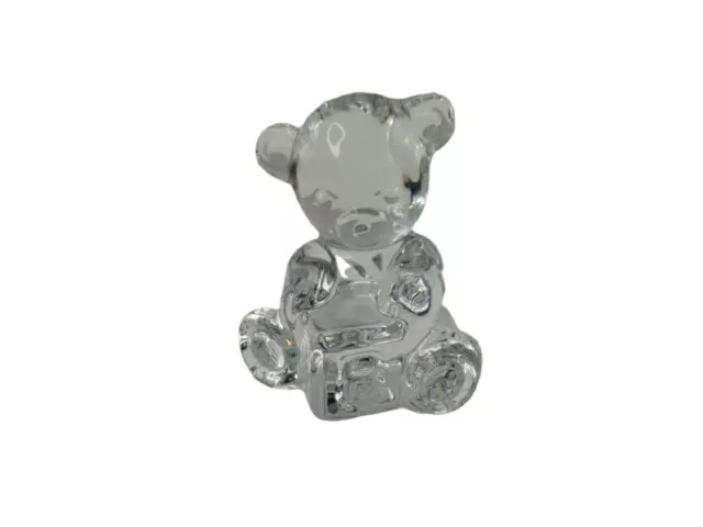 Waterford Irish Clear Crystal Teddy Bear ABC Blocks Figurine Paperweight Décor