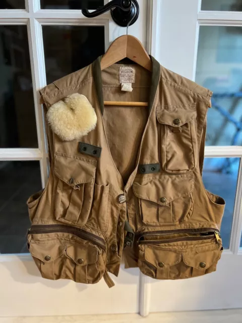 VINTAGE FILSON FLY Fishing Guide Vest Style 134 Talon Zippers Made