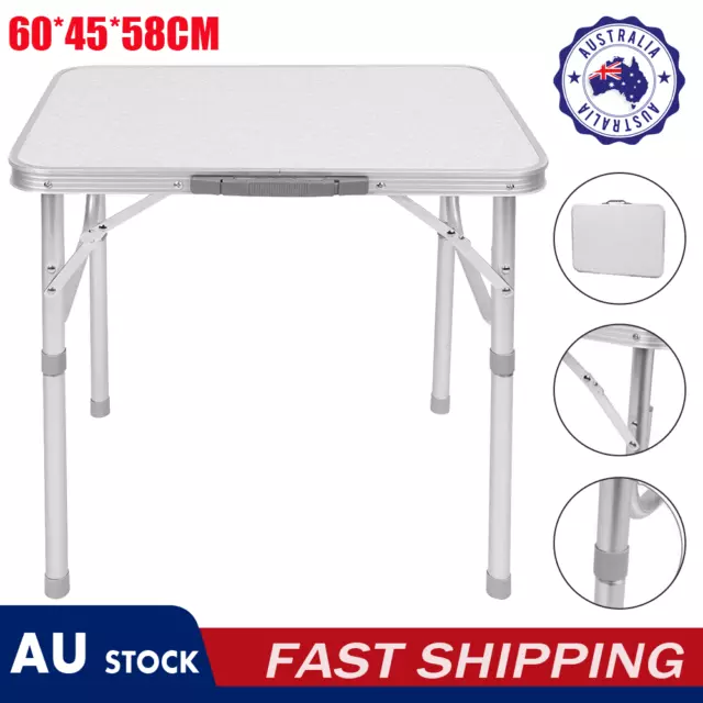 Folding Camping Table Adjustable Portable Picnic Outdoor BBQ Desk 60CM