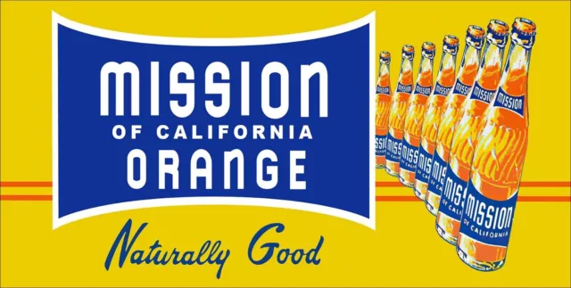 Mission Orange Soda Metal Advertising Sign