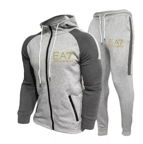 Men's Ea7 Tracksuit Casual Hoodie Full Zip Jogger Sweatshirt Jacket Pant Set NEW