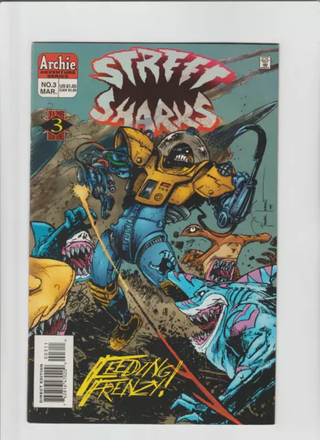 Street Sharks #3  ARCHIE 1996 ~ DIC Animated TV SERIES HTF LOW PRINT RUN
