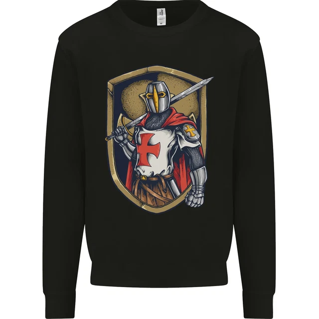 Cavalieri Templari Inghilterra st Georges Giorno Uomo Felpa Maglione