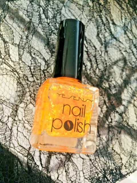 1 VERNIS A ONGLES YESENSY DECO PAILLETTE FLUO Pailleté GLITTER 123  Orangé 15ML