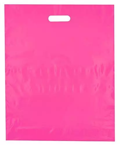 DIE CUT HANDLE Merchandise Shopping Bags 9x12 Hot Pink $21.33 - PicClick