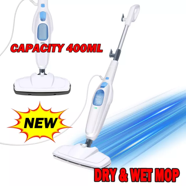 Hot Steam Mop Hand Held Cleaner Steamer Floor Carpet Washer Window 1500W 400ml