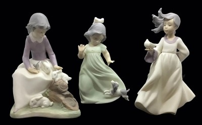 Vintage Collectible Set Of 3 Lladro Daisa 1991 Golden Memories Figurines Spain