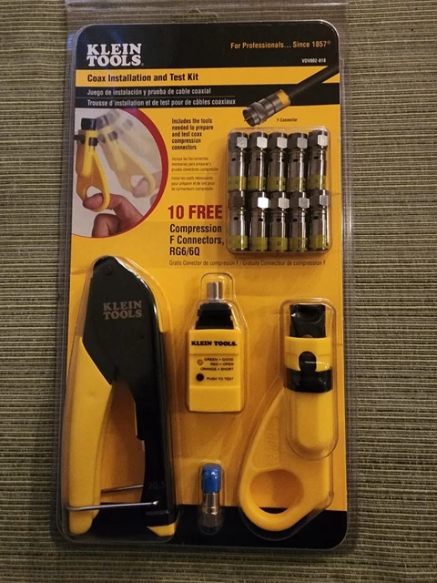 Klein Tools VDV002-818 Coax Cable Installation and Test Kit with Crimp Tool 2