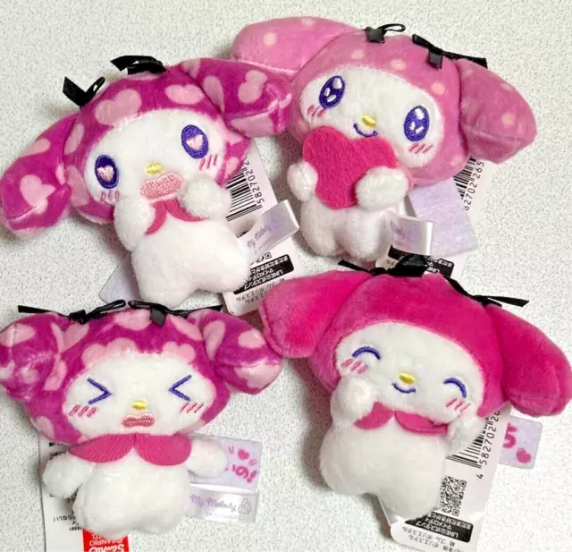 Sanrio My melody Plush Doll Stuffed Toy Mascot 11cm Set of 4 Furyu 2024 NEW