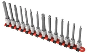 3/8" Dr Long Metric Ball Hex & Hex Bit Socket Set, 14 pc 9921 Sunex Tools 9921 0
