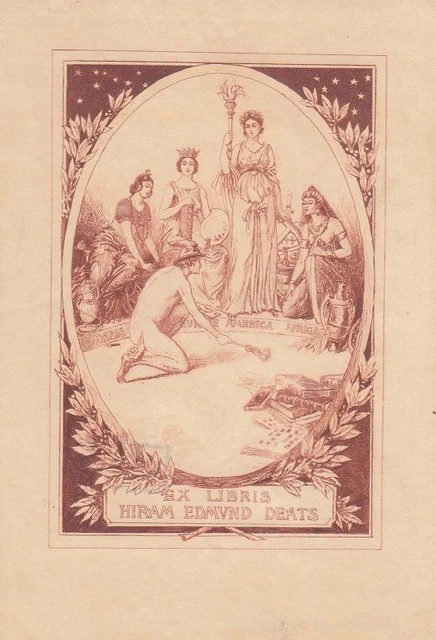 Exlibris Bookplate Gravure sur Cuivre Edmund Henry Garrett 1853-1929 Mercure Nu