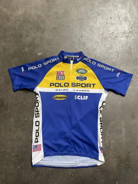 Ralph Lauren Polo Sport Cycling Biking Bike Shirt Jersey Vtg? Bottle Pockets XL