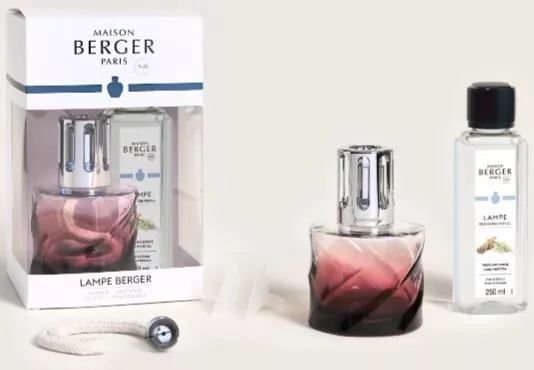 Maison (Lampe) Berger Spirale Red Garnet Gift Set Lamp with 250ml Pure White Tea