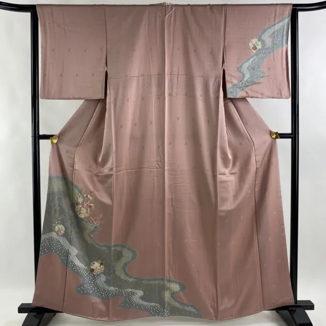 JAPANESE KIMONO TSUKESAGE 161.5cm 5' 4" PURE SILK VINTAGE MRC B1489
