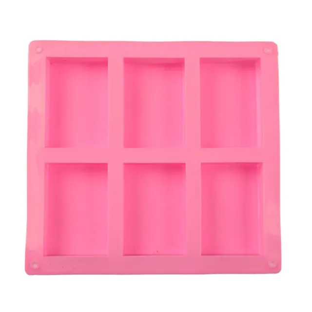 Molde de jabón de silicona rectangular de 6 celdas para molde de fabricación de jabón decorativo casero{