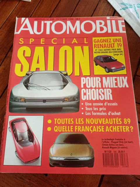 Special SALON DE L'AUTO 88- L' AUTOMOBILE-OCTOBRE 1988 N° 508-MAGAZINE-LOT !