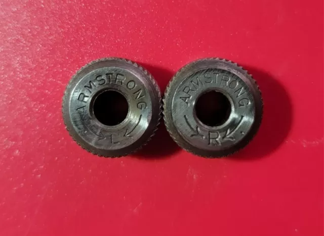 2x Armstrong (R & L) Knurling Tool Wheels 1/4" Bore, 0.75" OD, 0.375" W - NEW