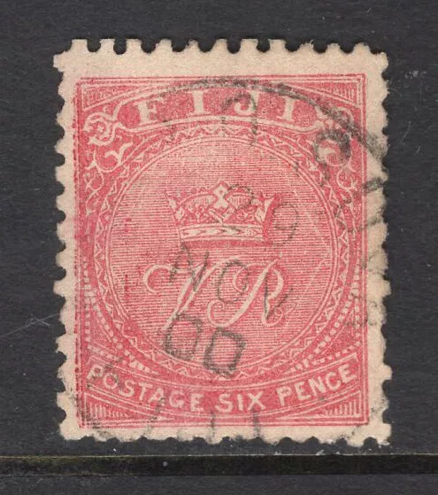 M24160 Fiji 1896 SG57 QV: 6d dull rose FU, Cat £65