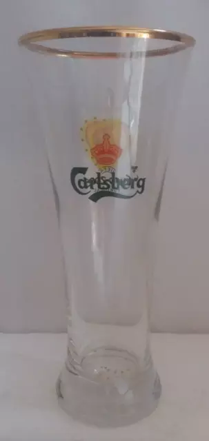 Verre à bière vintage Carlsberg Beer Pilsner avec autocollant