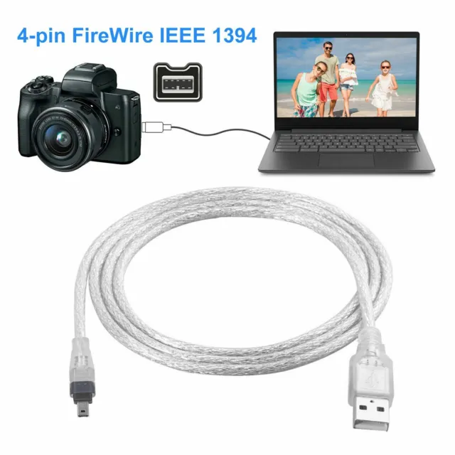 5ft USB To Firewire IEEE 1394 4 Pin iLink Adapter Data Cable USA for PC Camera