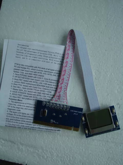 PC LCD Post Test Card