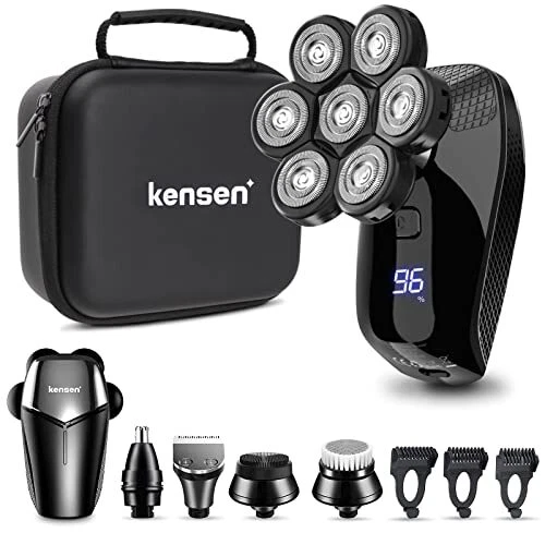Rasoir Electriques Hommes6 in 1 Rasoirs à Têtes Rotatives 7D Tondeuse à Barbe...