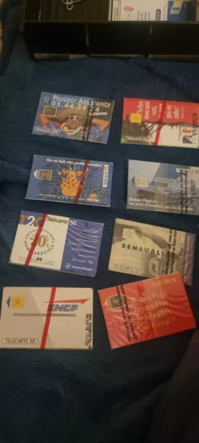 Lot de 8 Télécartes Publiques Françaises NSB
