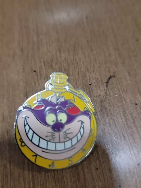 Disney Cheshire Cat Clock Hidden Mickey Alice in Wonderland Pin