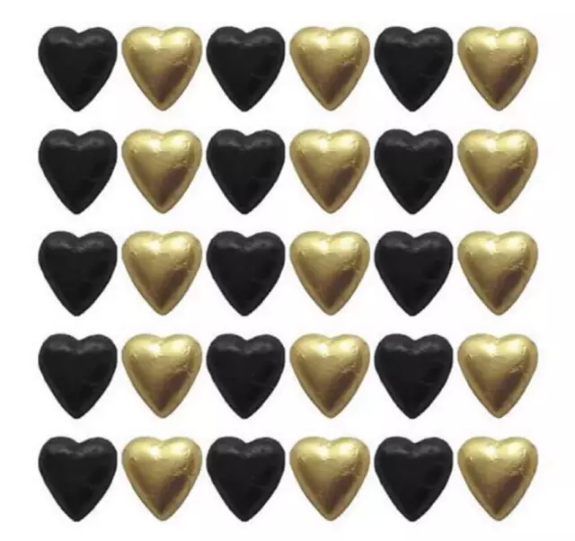 100 Chocolate Hearts Black & Gold Mix-Made With Cadbury Real Milk Chocolate