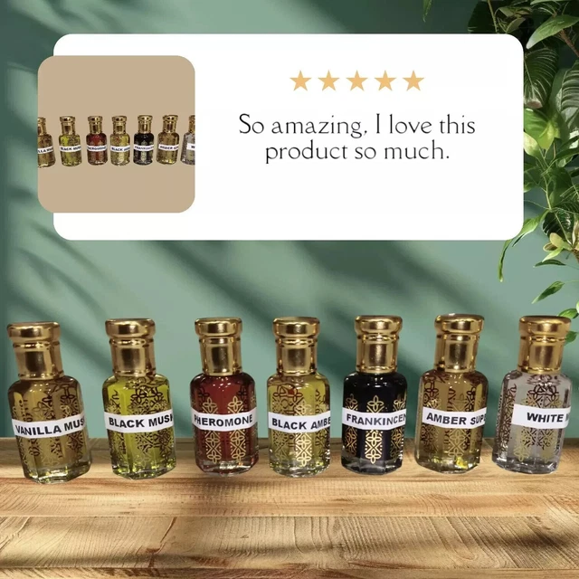 Huile Parfumée Pour Le Corps Attar - 6ml - Parfum 100% Pur Au Choix - Expiration Avril 2027