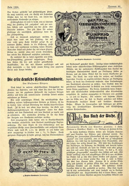 Die erste deutsche Kolonialbanknote Deutsch-Südwest A...Text-& Bilddokument 1905