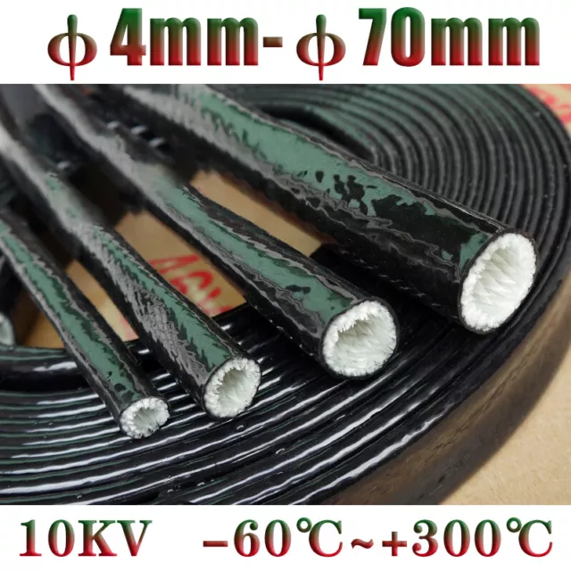 Black Silicone Fiberglass Cable Sleeve Tube φ4mm-φ70mm HIGH TEMP Insulating Hose
