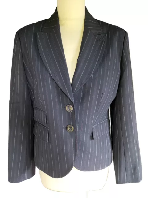 Next Women's Tailored Jacket Black striped Size 12