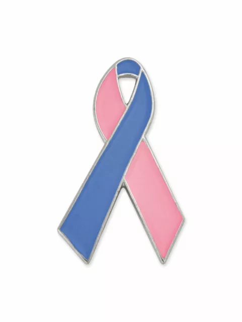 PinMart's Pink & Blue Infant Pregnancy Loss Awareness Ribbon Enamel Lapel Pin