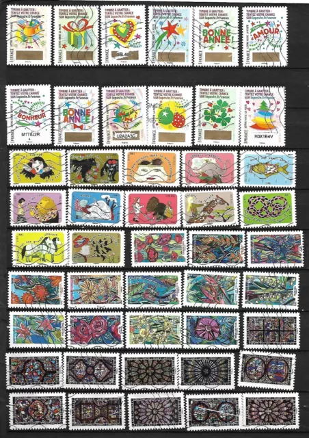 N°397- super lot 47 timbres FR. 2016-en 4 séries complètes sauf N°1357-oblit.