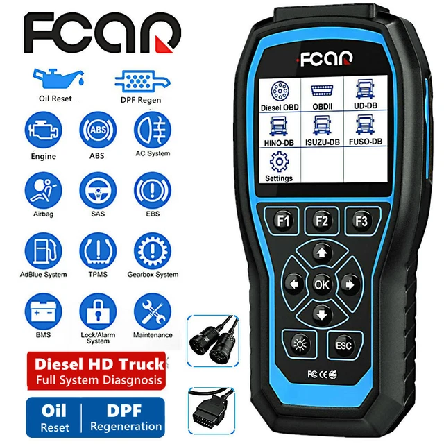 DPF REGEN OIL Reset Diesel Engine Heavy Duty Truck Scanner OBD2 FCAR