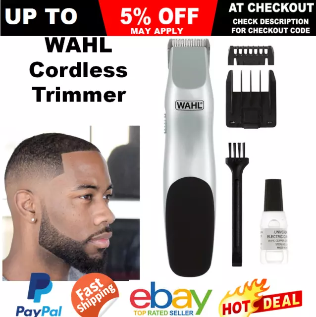 WAHL Beard Trimmer Compact Stubble Groomer Clipper Cordless Mens Mustache Groom