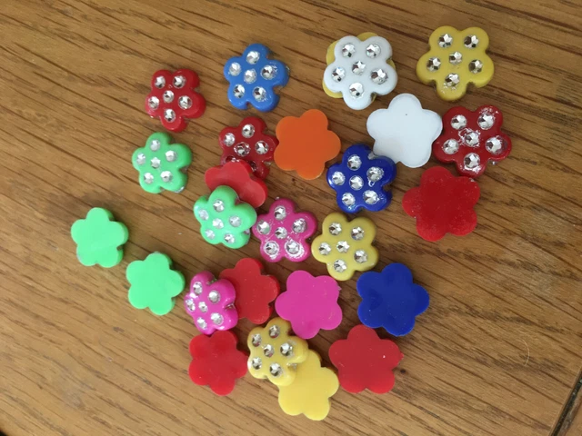 Colorful Acrylic Cabochons, Flower, Mixed Color, about 15mm long, 16mm wide, 4mm