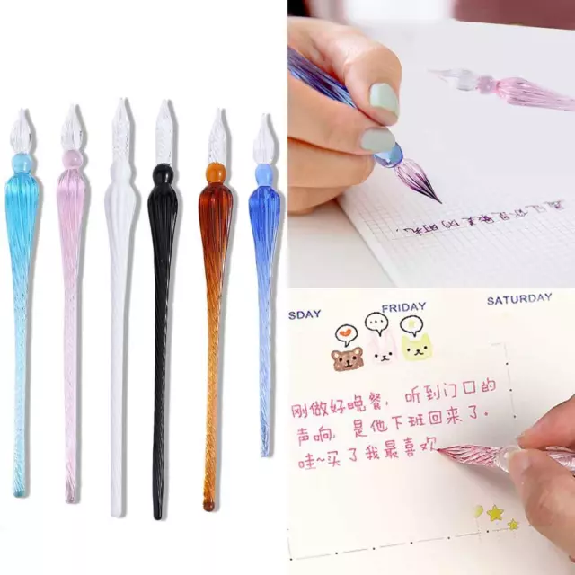 Calligraphy Signature Handmade Fountain Pens Crystal Glass Dip Pen Dipping Pen