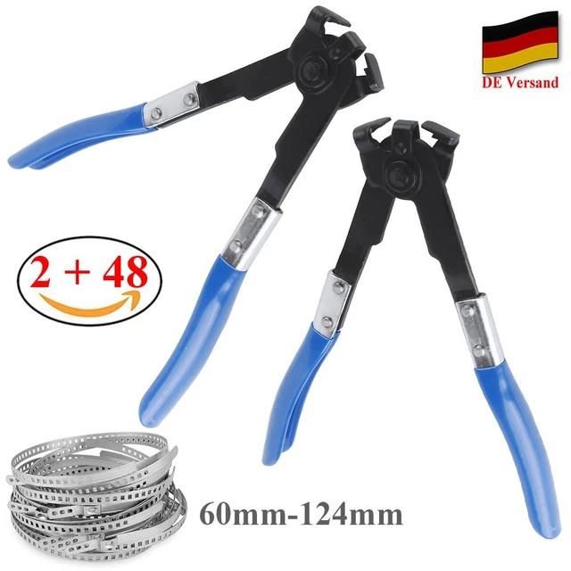 2 polsini asse pinza pinza di bloccaggio pinza di bloccaggio + 48 fascette set 60-124 mm DHL