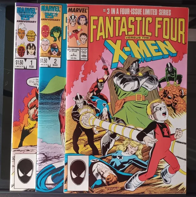 Fantastic Four vs X-Men LS Issues #1,2,3, Marvel 1987, Chris Claremont