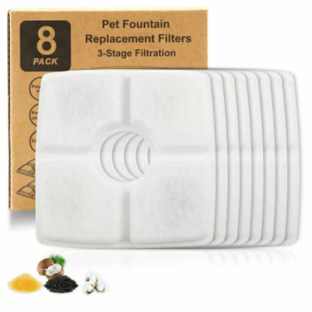 8 pieces for cats Replacement activated carbon filter  dogs  drinking fountains