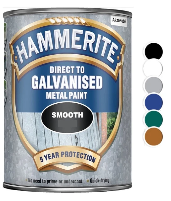HAMMERITE DIRECT To Galvanised Metal Paint 750ML- All Colours