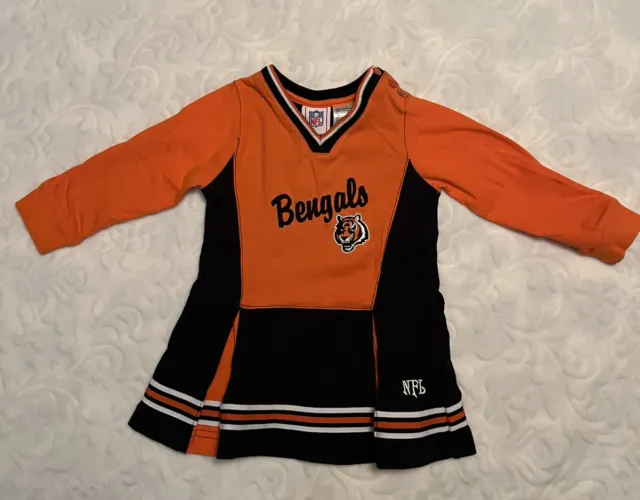 “Bengals” Child’s NFL Cheerleader Long Sleeve Orange/Black Outfit Size 18 Months
