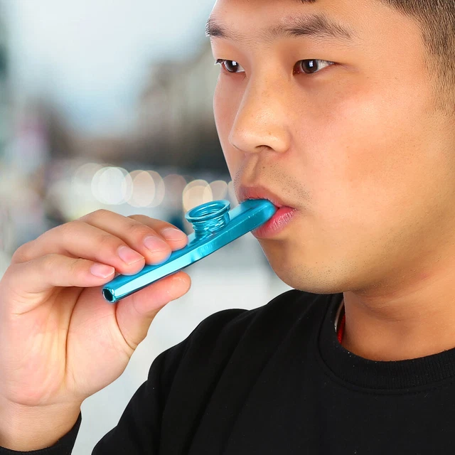 (Blue)Durable Metal Kazoo Flute Mouth Music Instrument Accessory BT0